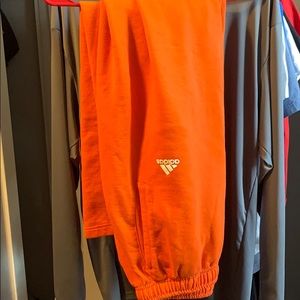 Orange adidas sweatpants sz L